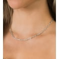 thumbnail image 3 of Ivy & Bauble White Gold Plated Linked Dainty Paperclip Chain Necklaces for Women, 16”, 3 of 4