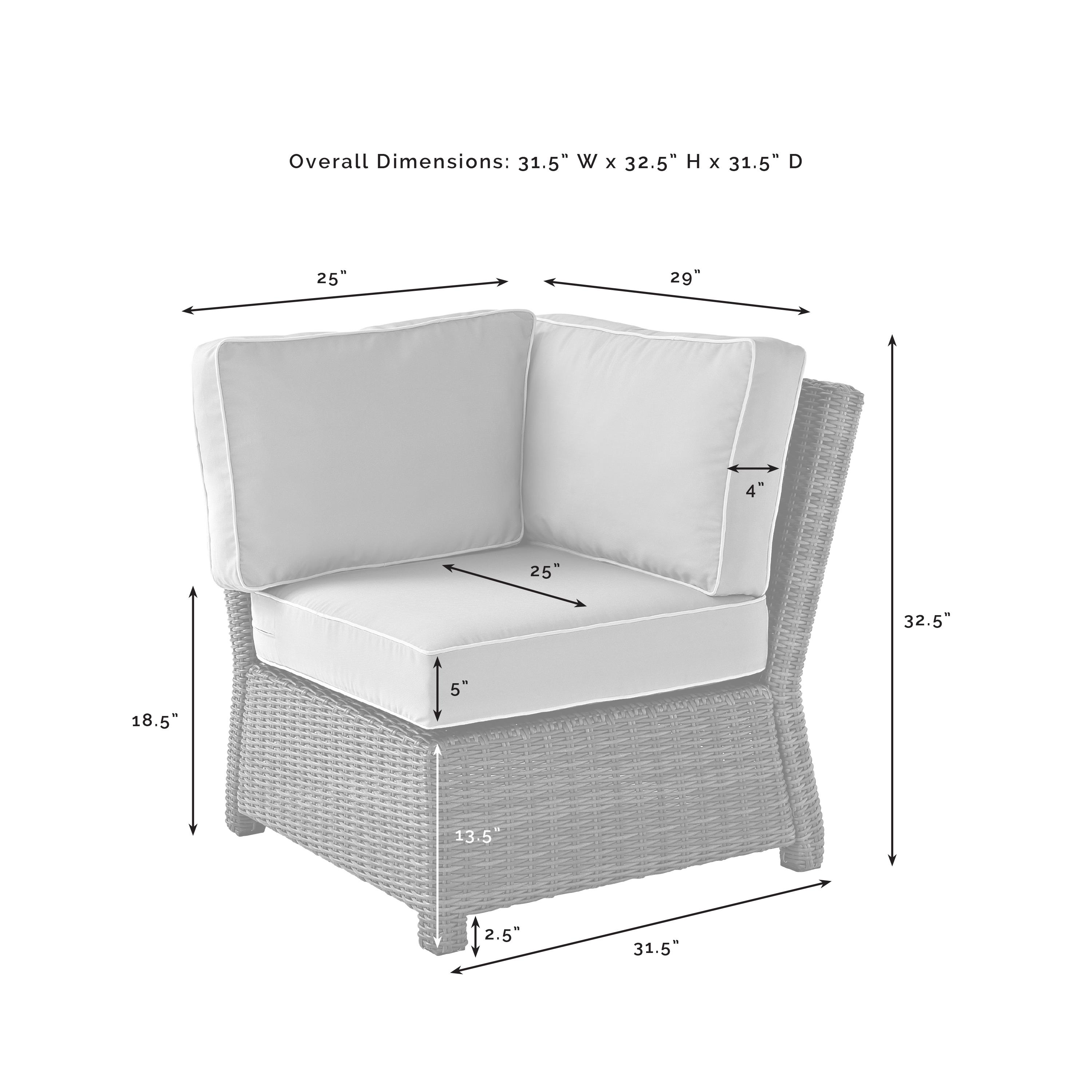 Crosley Bradenton Wicker Patio Corner Chair in Gray - image 5 of 10