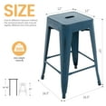 thumbnail image 2 of Stackable Metal Bar Stools Set of 2, Counter Height Bar Stools 24 Inches Industrial Bar Chairs Patio Stool, Backless Stool Indoor Outdoor Classroom Kitchen Stools Bar Chairs(Distressed Blue), 2 of 5