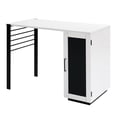thumbnail image 3 of Jared 42" Sleek Wood Storage Desk with Chalkboard Door - Solid White, 3 of 8