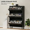 thumbnail image 4 of HOMCOM Shoe Storage Cabinet with Adjustable Shelves, Black, 4 of 10
