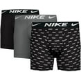 thumbnail image 4 of Men's Nike 3-Pack Dri-FIT Essential Microfiber 6" Boxer Briefs Color: Nike Logo Grey Black Size: M, 4 of 4
