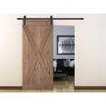 thumbnail image 1 of TMS Knotty Alder Natural Primed Wood Barn Door with Antique Bronze Sliding Hardware SWD11-ORB, 1 of 7