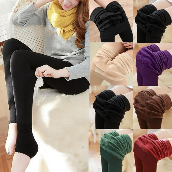 Meichang Fleece Lined Tights Women Warm Control Top High Waist Winter Pantyhose Leggings Fake Translucent Thermal Thick Tights for Dresses