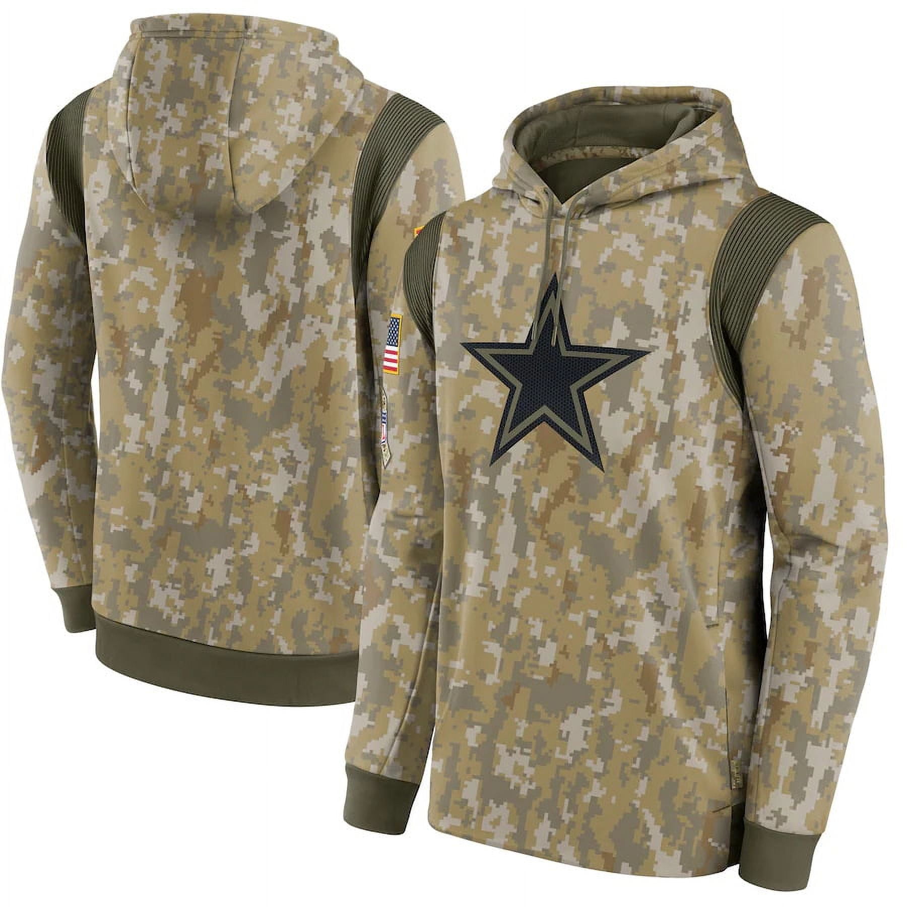 Yayagoli Dallas Cowboys Camo 2021 Salute To Service Therma Performance Pullover Hoodie Xl