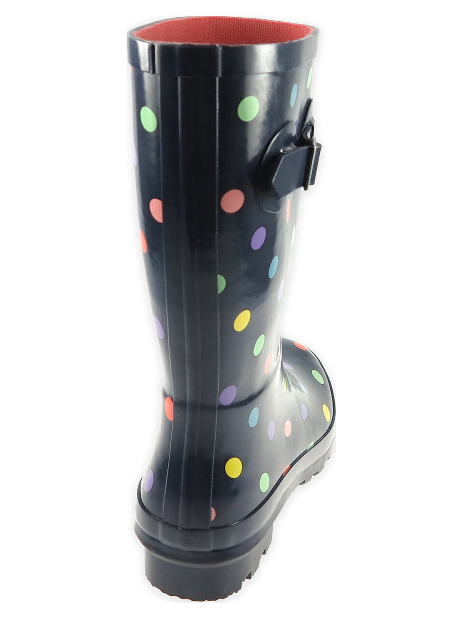 Time and Tru Womens Dots Mid Rain Boots Walmart