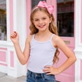 thumbnail image 2 of Wxirdiow Girls Sleeveless Undershirts Girls Undershirts Kids Camisole Cami with Adjustable Straps Athletic Ribbed Knit Tank Tops for Dance Yoga Light Purple Size,6-7 Years, 2 of 7