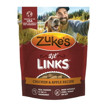 Zuke's Lil' Links Soft Dog Training Treats, Natural Chicken & Apple Recipe, Tender Chews, 6 oz Pouch