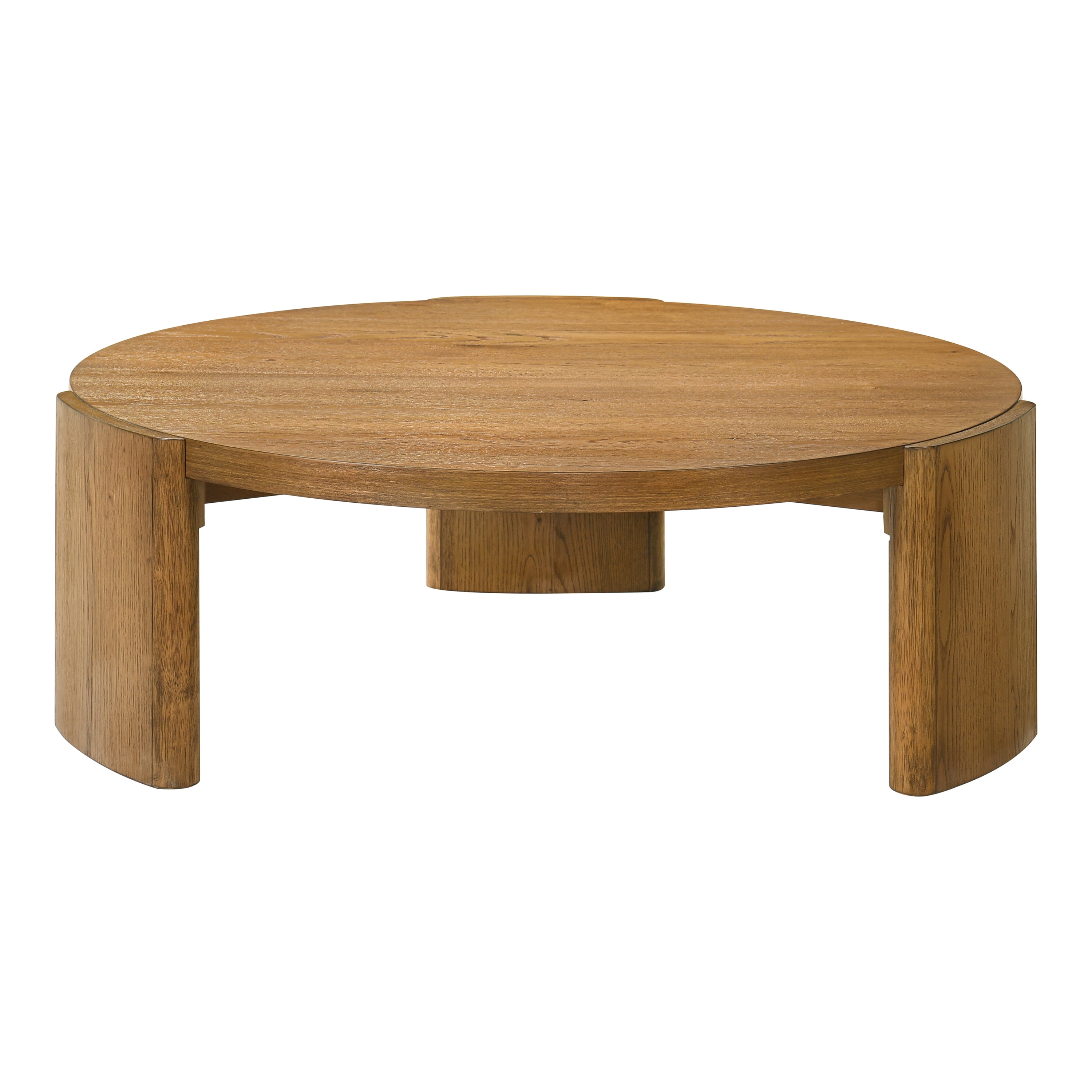 Furniture of America Honora Modern Wood 42-inch Oval Coffee Table with Plinth Base, Walnut