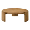 thumbnail image 2 of Furniture of America Honora Modern Wood 42-inch Oval Coffee Table with Plinth Base, Walnut, 2 of 6