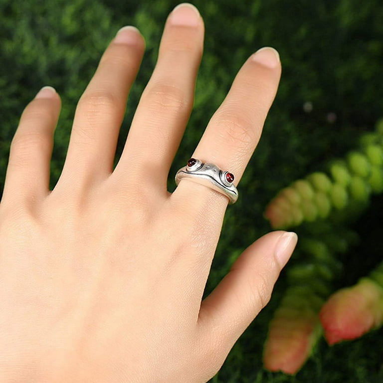 Frog Rings Personalized Open Adjustable couples rings Cute Animal wedding bands for women