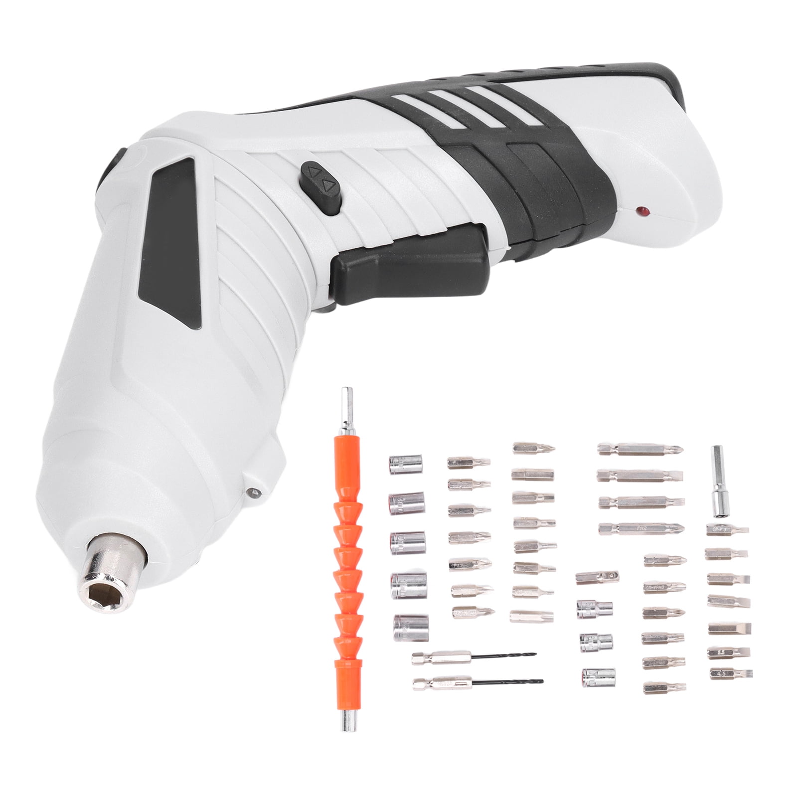 BIMZUC 3.6V Electric Screwdriver Set, Mini Foldable Rechargeable Power Screwdriver with USB Lithium Battery, 1300mAh, White (9.45 x 6.69 x 2.76 inches / 24 x 17 x 7 cm)