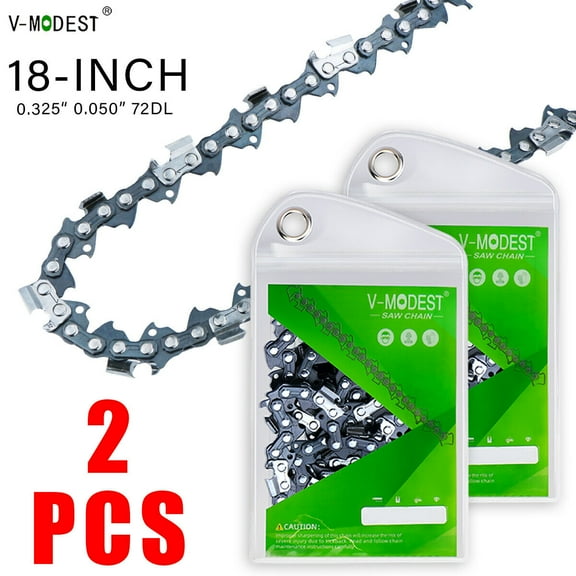 18-Inch Chainsaw Chain 0.325 Pitch 0.050 Gauge 72DL Professional Grade Replacement Chain for Husqvarna 440 445 455 and Multiple Brands - 455E RANCHER