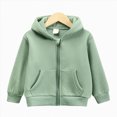 thumbnail image 2 of Staki Kids Girls Solid Jacket with Hood Toddler Outerwear Warm Autumn Winter Youth Coat 1-10Y(Light Green,9-10 Years), 2 of 9