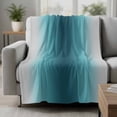 thumbnail image 2 of Turquoise Grey Ombre Blanket Soft Cozy Warm Throw Blanket for Couch, Plush Fuzzy Flannel Fleece Blankets for Sofa, Farmhouse Gradient Minimalist Bed Blankets Lightweight Gifts for Women, 30"x40", 2 of 9