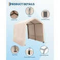 thumbnail image 2 of 7x10FT Portable Storage Shed with Roll-Up Door & Vent, Heavy-Duty Outdoor Carport Shelter Waterproof PE Tarp, for Motorcycle & Tools, 2 of 7