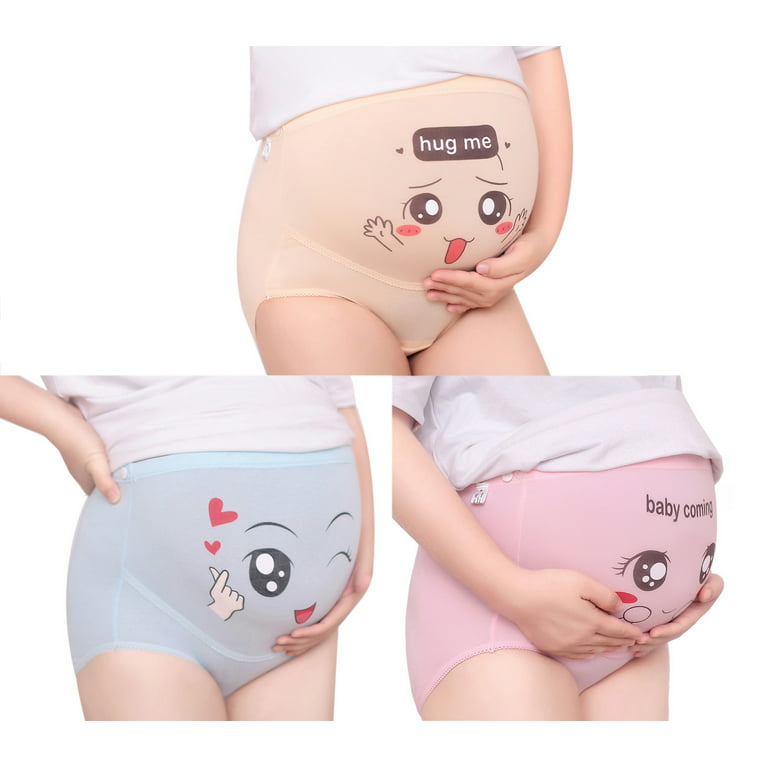TESOON Maternity Cotton Support Belly Briefs High Waist Pregnancy Underwear  Adjustable 3 Pack S-3XL 