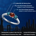 thumbnail image 2 of Gem Stone King 925 Sterling Silver Red Garnet and Blue Diamond Engagement Ring for Women | 1.09 Cttw | Round 5MM | Gemstone January Birthstone | Size 7, 2 of 6