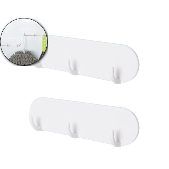 2 Pcs Key Holder Wall Mount Adhesive Hooks, Decorative Sticky Key Hanger Rack No Damage, Stick on Hooks for Hanging Towel Hat Coat