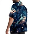 thumbnail image 3 of Starry Shark Men's Short Sleeve Button Down Casual Beach Printed Shirts, 3 of 6