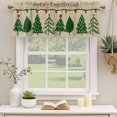 thumbnail image 2 of Christmas Curtain Valances for Windows, Kitchen Valance Window Treatments Panel 2 Pack, Farmhouse Retro Winter Xmas Green Pine Trees Rod Pocket Short Curtains for Bathroom Bedroom 54 x 18 Inch, 2 of 8