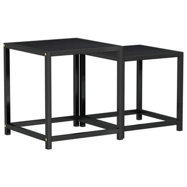 vidaXL Tea Tables Accent Nesting Coffee End Table for Living Room 2 Pcs MDF