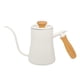 thumbnail image 2 of Hervidor de agua de acero inoxidable con pico largo y mango de madera, tetera para verter Blanco, 2 of 9