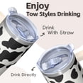 thumbnail image 4 of Reusable 20oz Geometric Design Double Wall Tumbler, Stainless Steel Insulated Travel Coffee Mug with Handle Leak Proof, 4 of 5