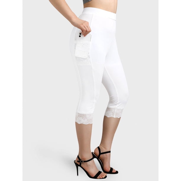 Leggings de Bolsillo de Color Sólido Rosegal Leggings de talla grande