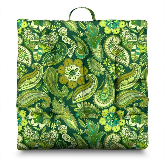 Bohemian Ethnic Rustic 24" Oversized Zabuton Floor Cushion - Colorful Hippie Exotic Meditation Seat with 9-Point Stitching, Earthy Tribal Style for Home Decor & Relaxation