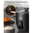 thumbnail image 3 of COMFEE' Rice Cooker, 6-Cup Cooked, Removable Non-Stick Bowl, for Soups, Stews, Grains & Oatmeal, One Touch, Black, 3 of 9