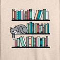 thumbnail image 3 of Instant Message - Cat Book Shelf - Women's Lightweight French Terry Long Sleeve Shirt, 3 of 6