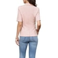 thumbnail image 3 of INSPIRE CHIC Blazer for Women's Short Sleeve Lapel Open Front Business Work Casual Suit Jackets with Pockets M Pink, 3 of 6