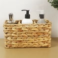 thumbnail image 3 of 1pcs Water Hyacinth Wicker Storage Baskets, Pantry Baskets Kitchen Organizers,Hand-Woven Baskets， 3-Section Wicker Baskets For Shelves（23*10*13CM）, 3 of 4