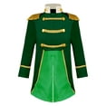 thumbnail image 3 of LiiYii Baby Boys Medieval Royal Prince Tailcoat Jacket Tassel Long Sleeve Vintage Tuxedo Coat Green 4T, 3 of 6