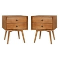thumbnail image 5 of Walker Edison 2-Drawer Wood Nightstand, Set of 2, Caramel, 5 of 8