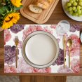 thumbnail image 4 of Red Ombre Spring Floral Placemats Set of 8, Summer Botanical Flowers Placemats for Dining Table, Place Mats for Kitchen Tabletop, Waterproof Wipeable Dining Table Mats Set, 4 of 9