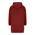 thumbnail image 6 of ZQGJB Women's Full Zip Up Hoodies Oversized Fleece Long Tunic Sweatshirts Lightweight Casual Long Sleeve 2025 Fall Hoodie Jacket Coat with Pockets Red L, 6 of 7