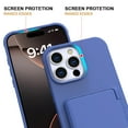 thumbnail image 4 of Allytechgroup Phone Case for Apple iPhone 16 Pro Max, Shockproof iPhone 16 Pro Max Case with Credit Card Slots, Hidden Makeup Mirror Stand Anti-Scratch Protection Hard PC iPhone 16 Pro Max Cover,Blue, 4 of 7