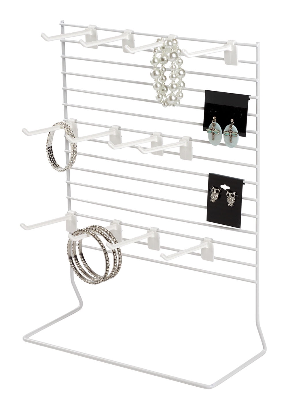 12Peg White Wire Countertop Rack 12"W x 15"H Retail, Convenience