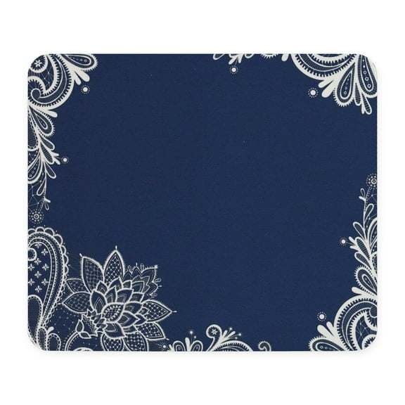 CafePress - Navy Blue White Lace Mousepad - Non-slip Rubber Mousepad, Gaming Mouse Pad