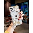 thumbnail image 3 of Flowers iPhone 13 Pro Max Case Diamond Case for Woman,3D Glitter Sparkle Bling Case Luxury Shiny Crystal Rhinestone Diamond Bumper Clear Protective Case Cover for iPhone 13 Pro Max Case 6.1'', 3 of 10