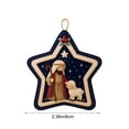 thumbnail image 6 of Christmas Felt Nativity Ornament, Star Shaped Hanging Decoration With Manger Donkey and Sheep for Christmas Tree Wall Door Window Wreath Holiday Decor, 2.36 inch E, 6 of 6