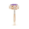 thumbnail image 3 of ANGARA Natural 1 Ct. Amethyst with Diamond Halo Ring in 14K Rose Gold for Women (Ring Size: 3), 3 of 9
