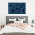 thumbnail image 2 of Wynwood Studio 'Upside-Down Map of the World' Maps and Flags Wall Art Canvas Print - Blue, Blue, 30" x 20", 2 of 2