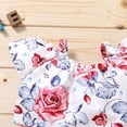 thumbnail image 4 of Mercatoo Baby Outfit Green Outfits Shorts Sleeve Baby Floral Toddler Girls Tops Printed Fly Girls Outfits&Set, 4 of 8