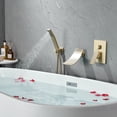 thumbnail image 4 of Wall Mount Bathtub Faucet with Handheld Shower, Brushed Gold Brass Tub Shower Faucet Set Single Handle Bathroom Waterfall Tub Filler with Rough-in Valve Trim Kit, 4 of 9