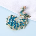 thumbnail image 2 of Bonito broche de pájaro de pavo real de cristal para boda/banquete/ramo, Metal, 2 of 5