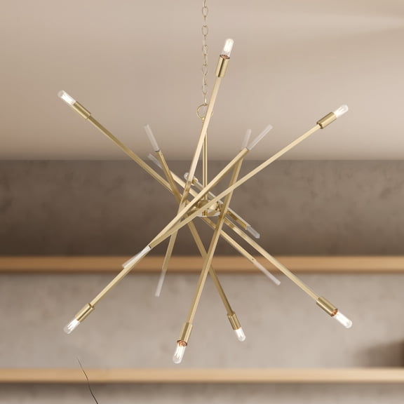 Hunter - Vicontessa 8-light Alturas Gold, Large Chandelier, Dimmable, Modern Style, Sputnik Shaped, for Bedrooms, Dining, Living Rooms - 48180