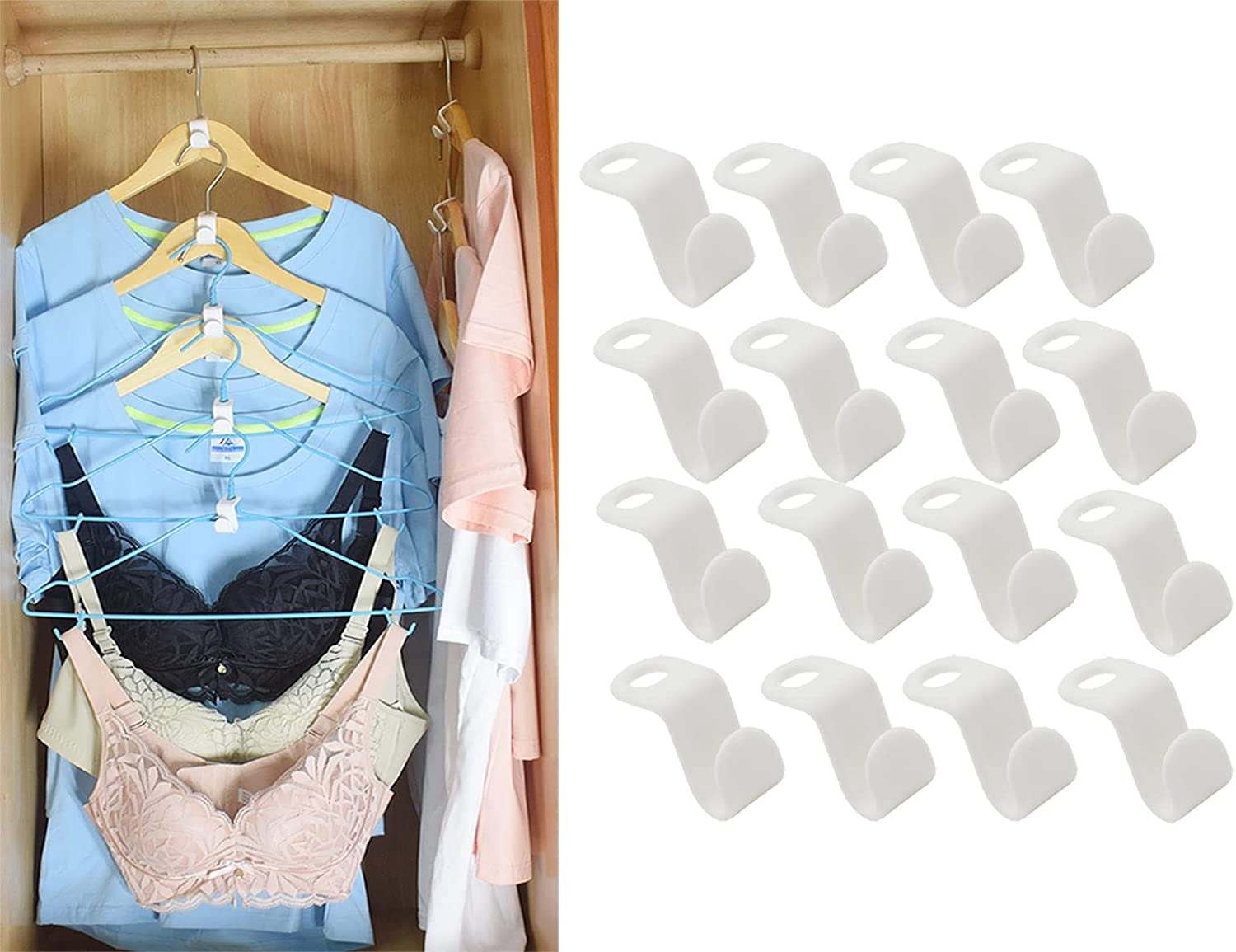 Clothes Hanger Connector Hooks, Space Saving Clothes Hanger Connector
